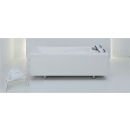 Wanna LUXURY do hydromasażu – widok boczny z chromowanymi elementami sterującymi.