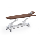 Stół do masażu i rehabilitacji Gymna.GO D4 w kolorze brązowym, z otworem na twarz i stabilną konstrukcją.