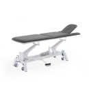 Stół do masażu i rehabilitacji Gymna.GO T5x w kolorze grafitowym z hydrauliczną regulacją wysokości.