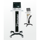 PhySys – urządzenie do terapii skojarzonej na wózku z akcesoriami zabiegowymi.