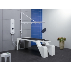 Natrysk horyzontalny Vichy Clasic – stanowisko do hydroterapii z regulowanym stołem i systemem dysz natryskowych.