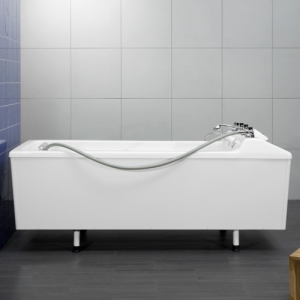 Wanna do masażu podwodnego, kąpieli wodnoelektrycznych i kąpieli w suchym CO₂ – widok boczny z panelem sterującym.