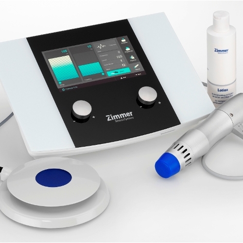 enPuls – urządzenie do terapii radialną falą uderzeniową z akcesoriami.