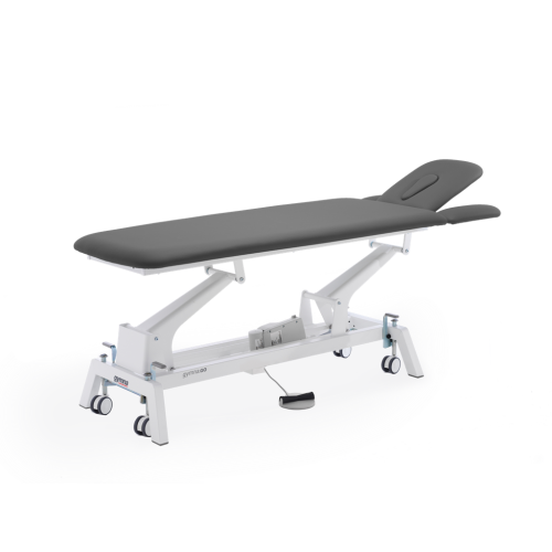 Stół do masażu i rehabilitacji Gymna.GO D4 w kolorze grafitowym, z systemem regulacji wysokości.