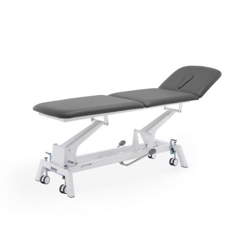 Stół rehabilitacyjny Gymna.GO T3x z trzyelementowym leżyskiem i otworem na twarz.