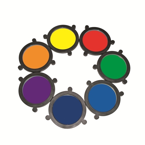 Zestaw kolorowych filtrów terapeutycznych do promiennika Hydrosun 750.