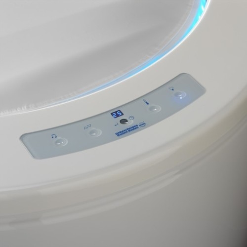 Panel sterowania kapsuły Jouvence z funkcjami temperatury, muzyki i oświetlenia LED.