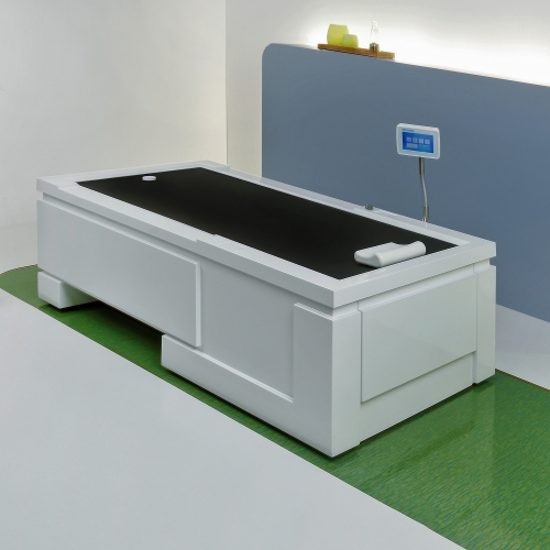 Medyjet Evolution – urządzenie do masażu wodnego z panelem dotykowym, widok z lewej strony.