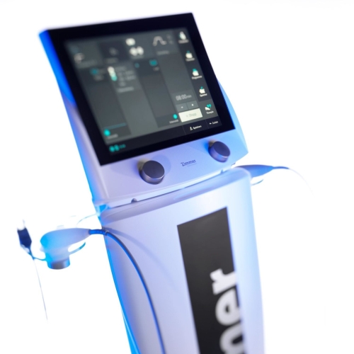 PhySys – urządzenie do elektroterapii z ekranem sterującym i sondą zabiegową.