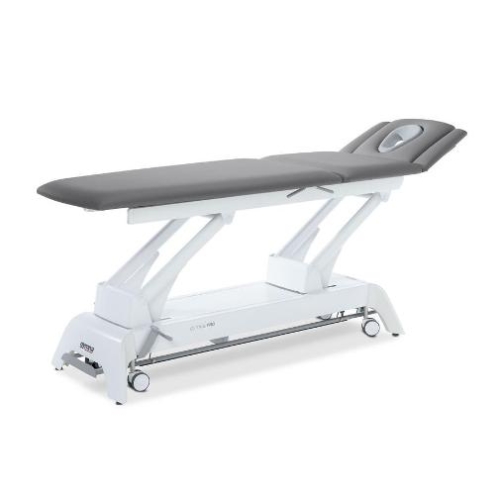 Stół rehabilitacyjny Gymna.PRO z regulowanym zagłówkiem i sekcją oparcia.