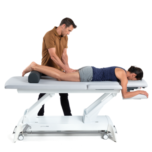 Masaż i terapia mięśni nóg na stole do rehabilitacji Gymna.PRO.