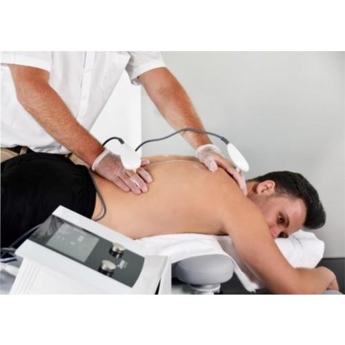 Terapia z użyciem dwóch elektrod aparatu Thermo TK Zimmer – odcinek grzbietowy.