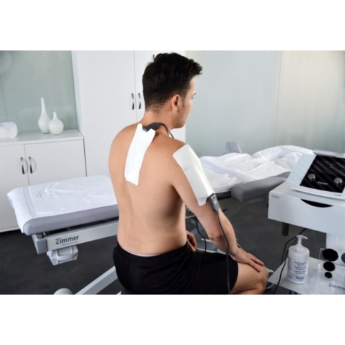 Diatermia kontaktowa z użyciem aparatu Thermo TK Zimmer – zabieg na bark.